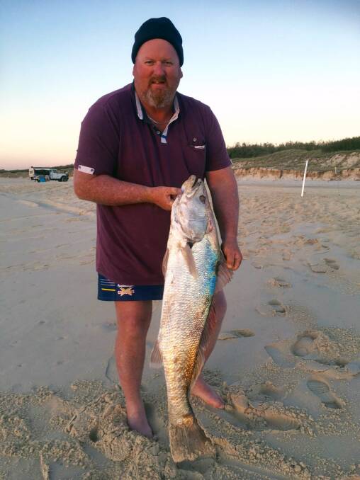 NICE CATCH: Brett McKenzie with a hefty 9.5kg mulloway which was caught from the surf on Moreton Island.