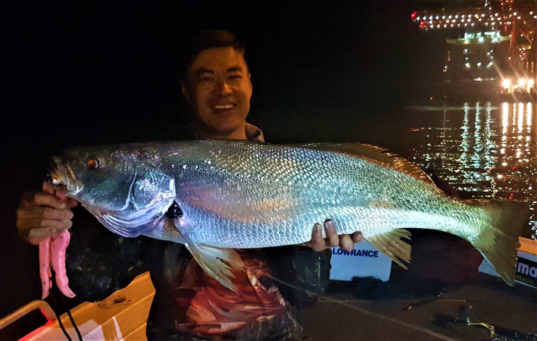 MULLOWAY CATCH: Daniel Lee with an after dark mulloway caught on an IMA Honey Slap from the Brisbane River. 
