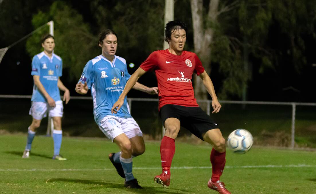 HAT-TRICK: Shuto Kuboyama returned to his goal scoring best with a hat-trick for Redlands United against Brisbane City last Friday evening. Photo: Andrew Hudson