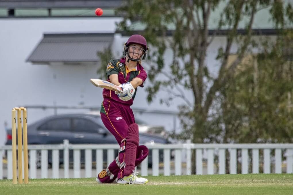 WET WEEKEND: Clodagh Ryall bats for the Tigers ladies team at the weekend. Photo: Doug O'Neil. 