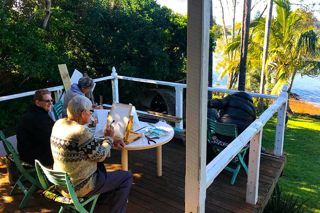 CAPTURED: A group of artists spent a lovely morning painting on Lamb Island, at the water's edge. 