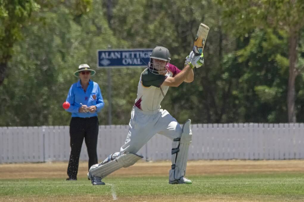BIG EFFORT: Jesse Burns bats for the Redlands at the weekend. Tigers’ openers  Burns (44) and Paul Bonney (25) got the innings off to a flyer. Photo: Doug O'Neil. 