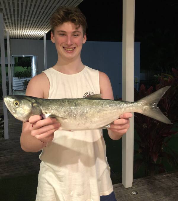 NICE TAILOR: Fourteen-year-old Max Lane with a 62cm tailor caught off Cabarita Beach in northern NSW.