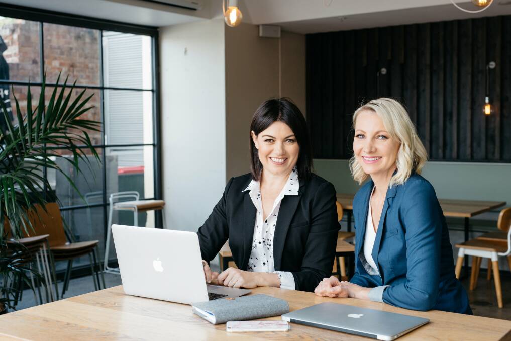 POWERFUL MOTHERS: Two Girls and a Laptop owners Helen Spencer and Jacqui Evans have won an award, marking one year since they launched their business. Photo: Frankie Owen