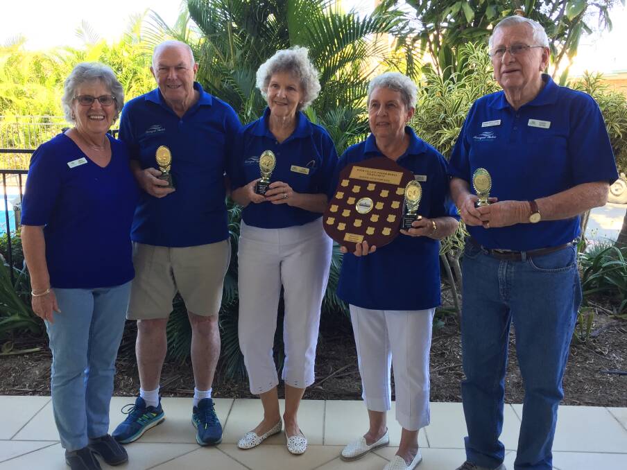 TEAMWORK: The Tranquil Waters Winning Team of Marg Cassidy, Graham Bray, Jean Hardman, Janice Sichter and Barry Moore.