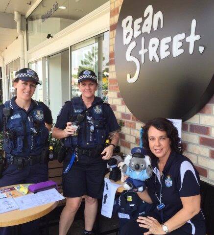 CATCH UP: Constable Vrinda McCauley with Capalaba Police Beat's Senior Constable Sam Schofield and administrative officer Pauline Dunn. Photo: Supplied