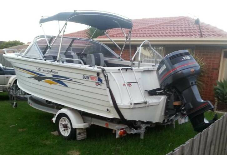 TARGETED: The boat, its 115-horsepower Yamaha outboard and trailer were stolen.