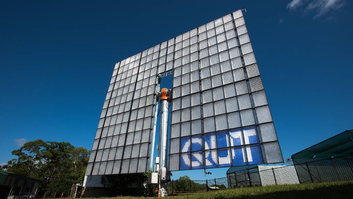 The concentrated photovoltaic array, already set up at Redlands Research Facility. Photo: Supplied