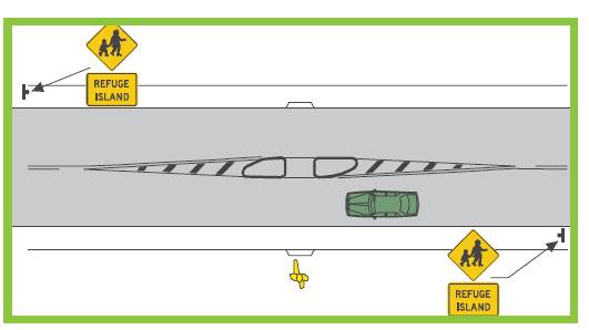 DRAFT: The preliminary designs for the pedestrian refuge between the two existing bus stops on either side of Cleveland-Redland Bay Road near Anita Street. The plans, which are still being finalised, were provided by Main Roads Minister Mark Bailey's office.