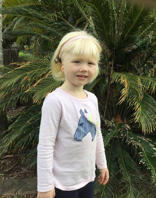 BENEFIT GIG: Mount Cotton's Hayley Lord, 3, will travel to Beverly Hills with her family in August for reconstructive surgery on her right ear. Photo: Supplied