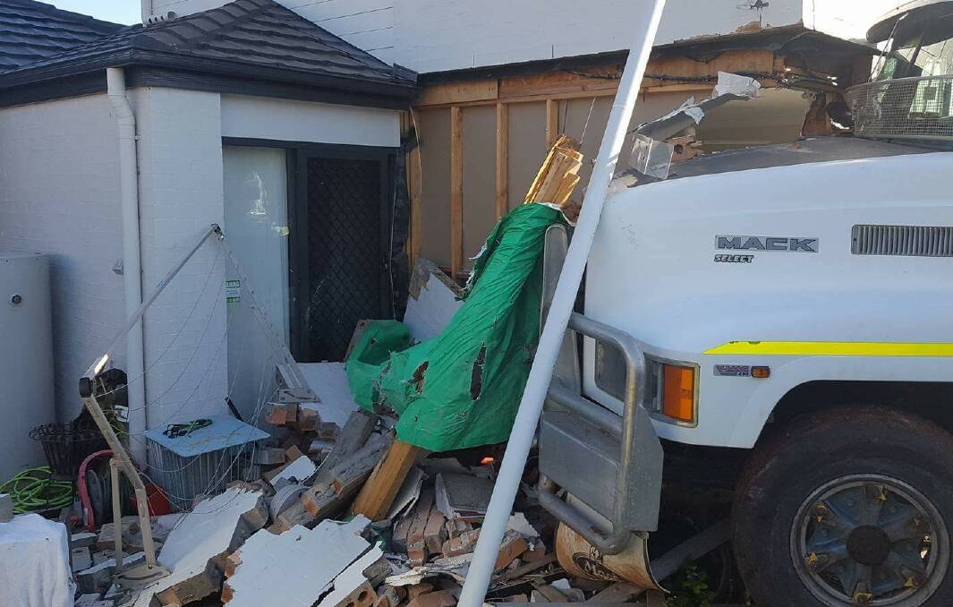 DAMAGE DONE: The truck ploughed into a home.