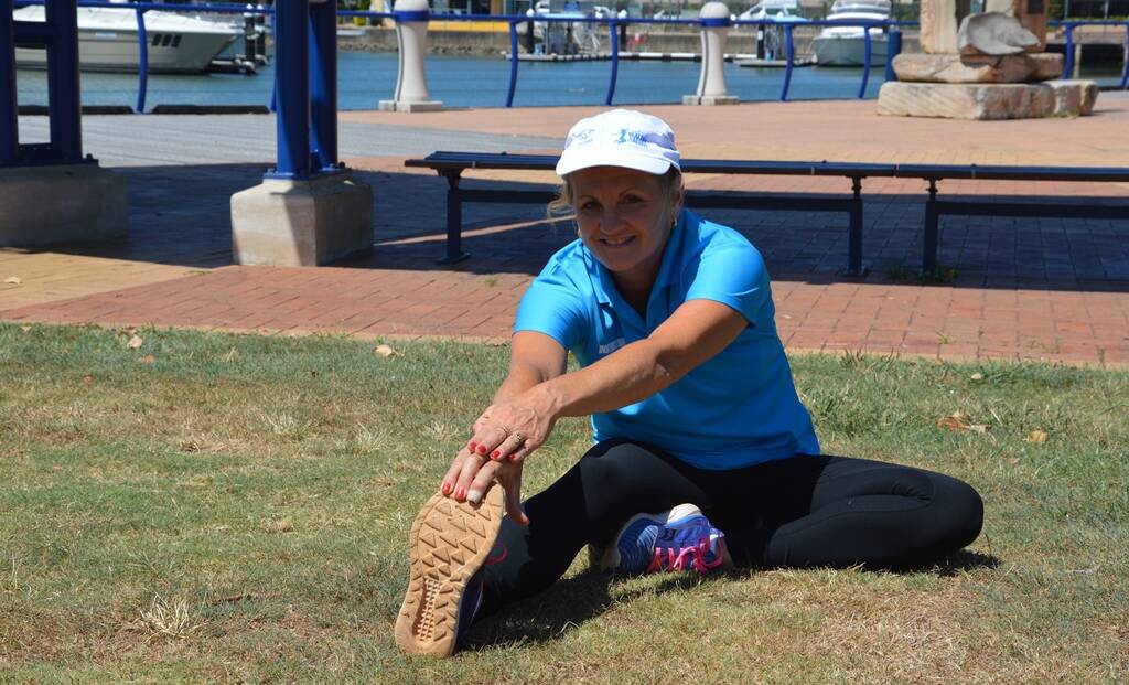 OUTDOORS EXERCISE: Redland City mayor Karen Williams gets ready to get active. Photo: Redland City Council