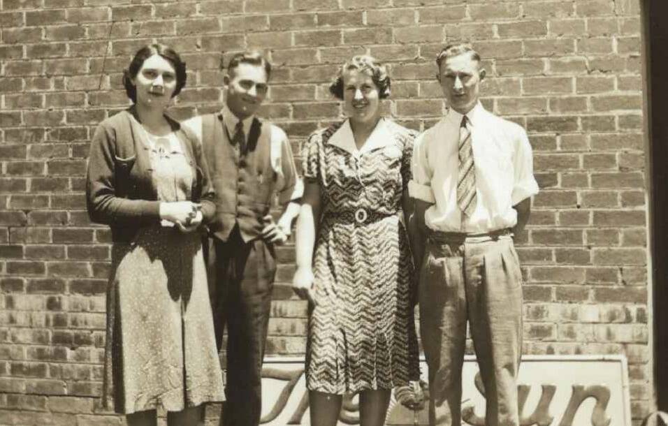 Mr Boyd (right) married his wife Joyce after World War II. Photo: Supplied