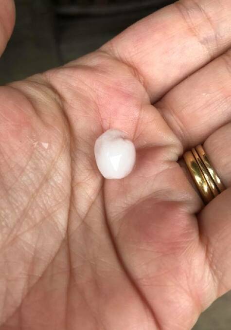Smaller hail stones hit the mainland, including at Alexandra Hills. Photo: Liz Gosling
2 hrs