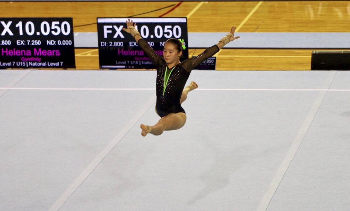 Rachael on the floor at the state championships. Photo: Supplied
