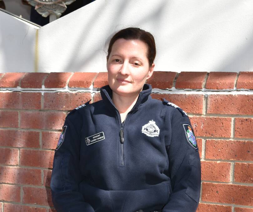 RETURNED: Sergeant Lauren Turgeon, photographed on her first day back at Cleveland police station. Photo: Hannah Baker