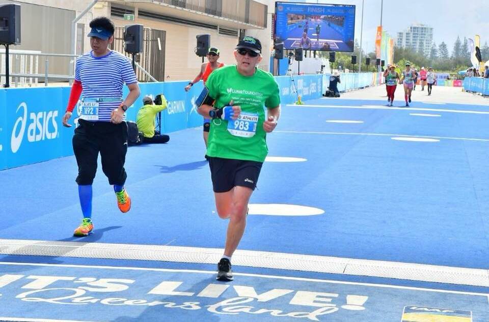 Mr Winwood has competed in marathons and triathlons, despite only having 30 per cent lung function. Photo: Supplied