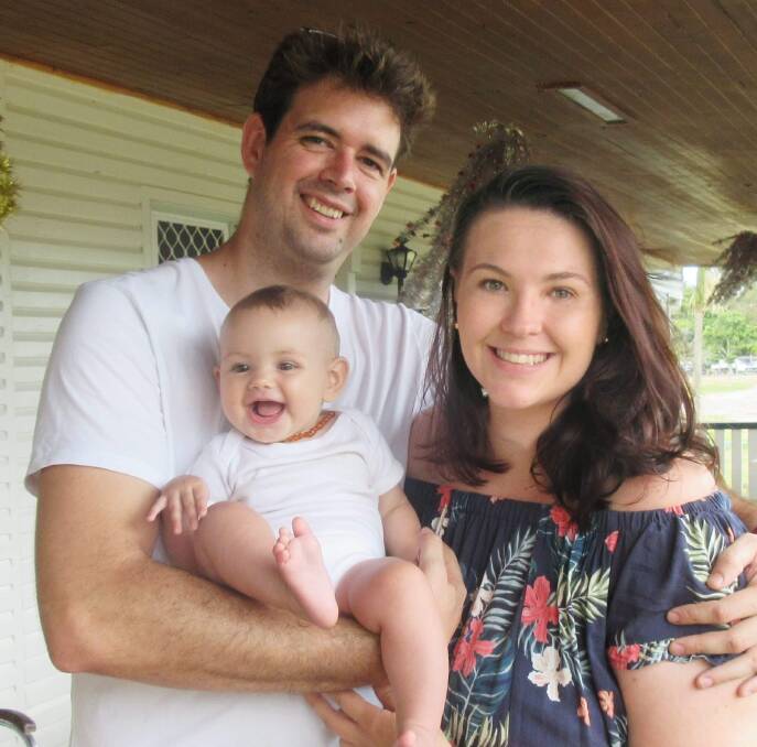 TREND SETTER: Jessica Taylor with her partner Ian and their daughter Josie, six months. Photo: Supplied
