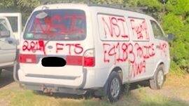 Police also released this picture of a damaged van. Photo: Queensland Police Service