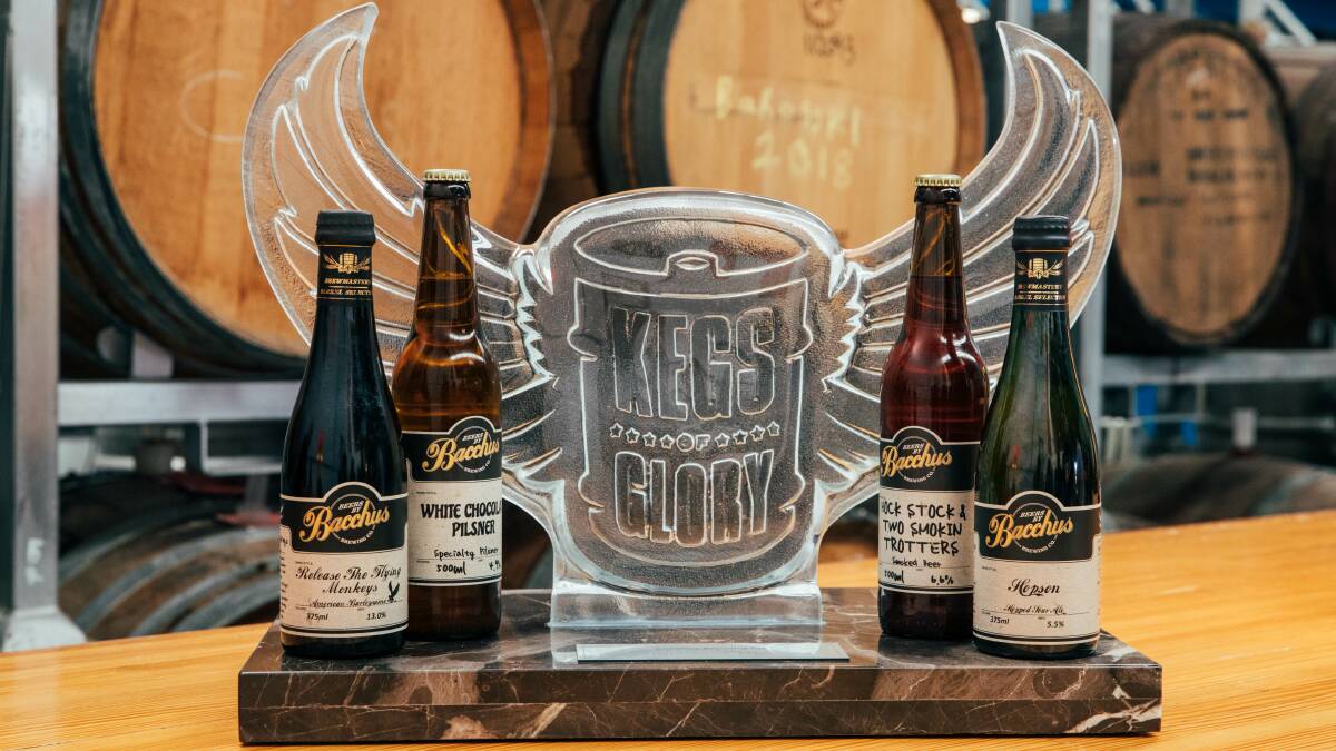 The 25-kilogram Kegs of Glory trophy won by Bacchus Brewing Co. Photo: Matt Officen