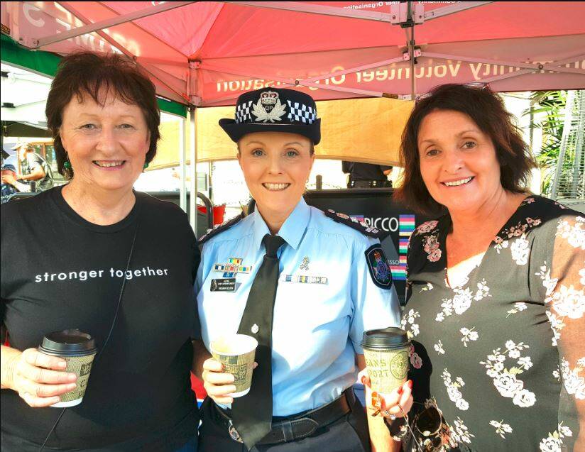 ISLAND VISIT: Centre for Women and Co's Christine and Amanda stand on either side of Acting Chief Superintendent Virginia Nelson. Photo: QPS