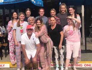 Crusty Edge Bakery and Cafe crew wore pyjamas to work. Photo: Supplied