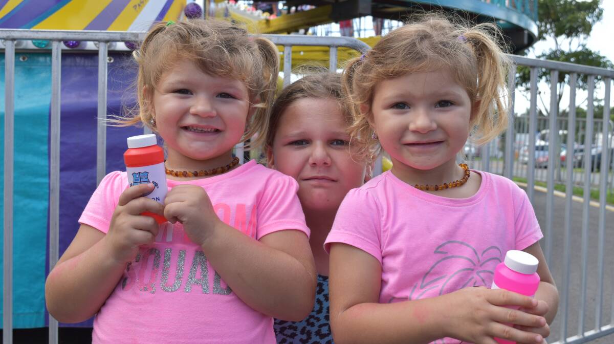 Anderson siblings, twins Sienna and Savannah, 3, and sister Anika, 9, had fun at the festival. Photo: Hannah Baker 