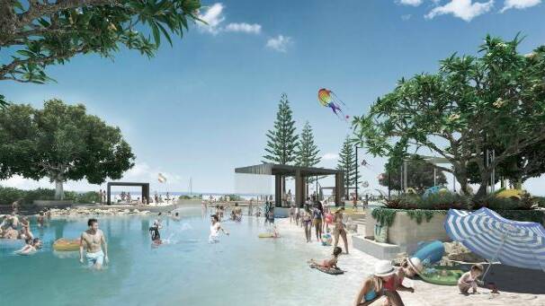 VISION: An impression of the Toondah Harbour foreshore parklands lagoon pool.