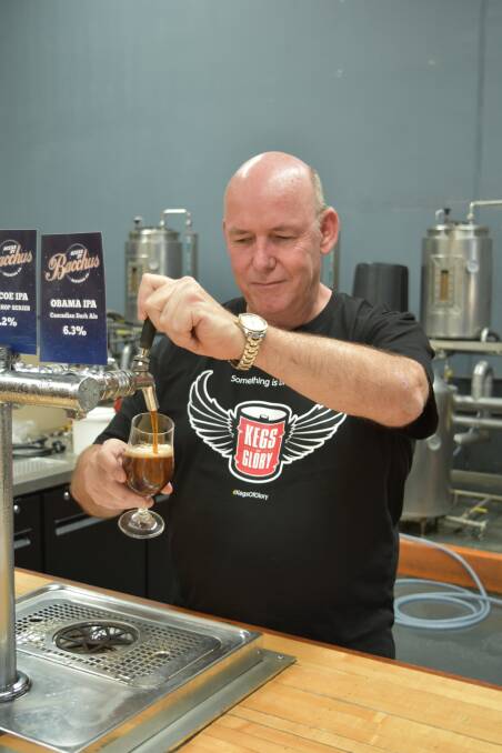 Bacchus Brewing Co owner Ross Kenrick, who once ran a scrap metal business, in action. Photo: Hannah Baker