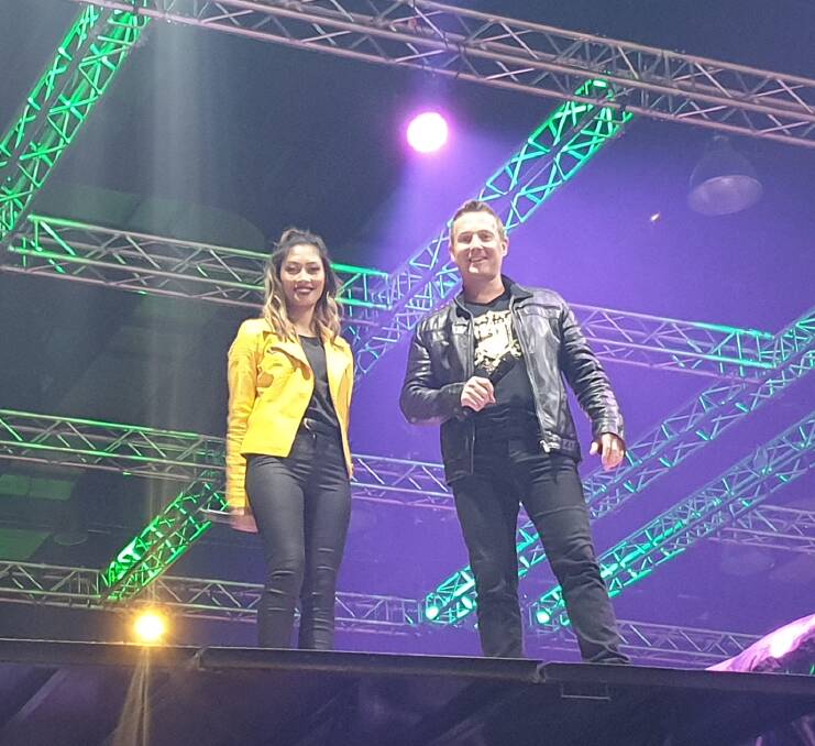 CENTRE: Supa Tony Morrison will be centre stage at this year's Ekka as host of Ekka Nights. Left is co presenter Amber Enright.