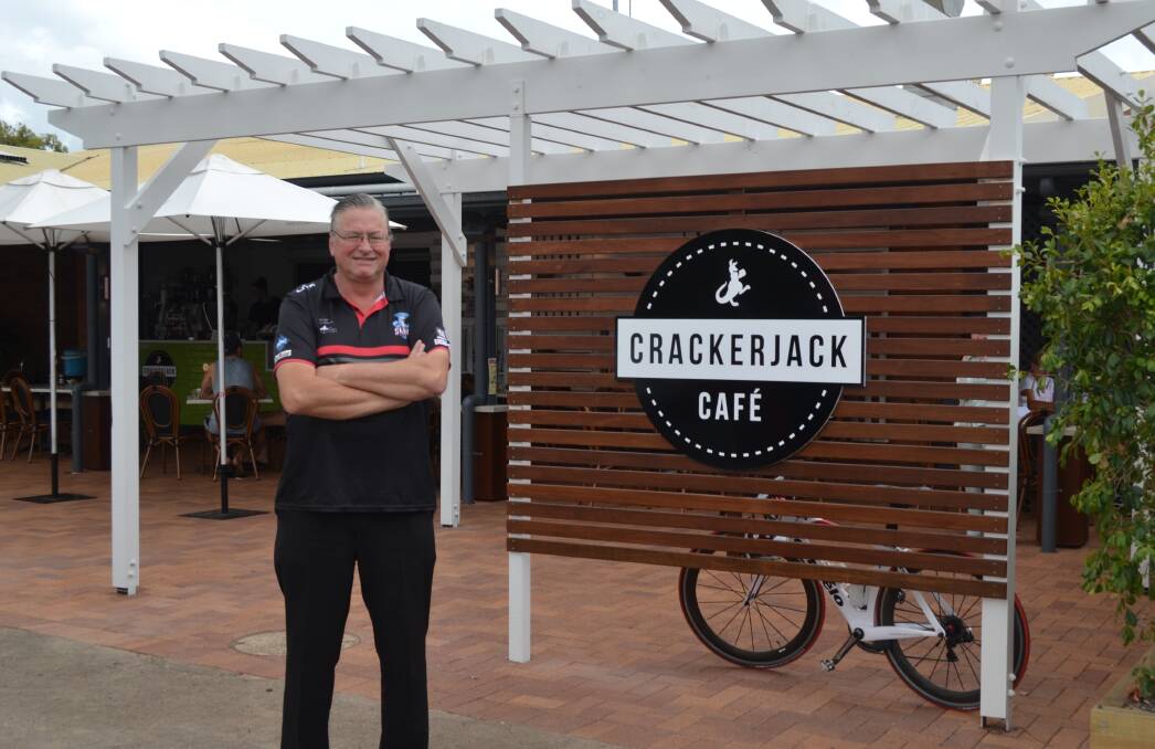 CRACKERJACK: General manager of Sharks at Victoria Point and now Cleveland Mal Cochrane in front of the new Crackerjack cafe at the Cleveland Bowls site.