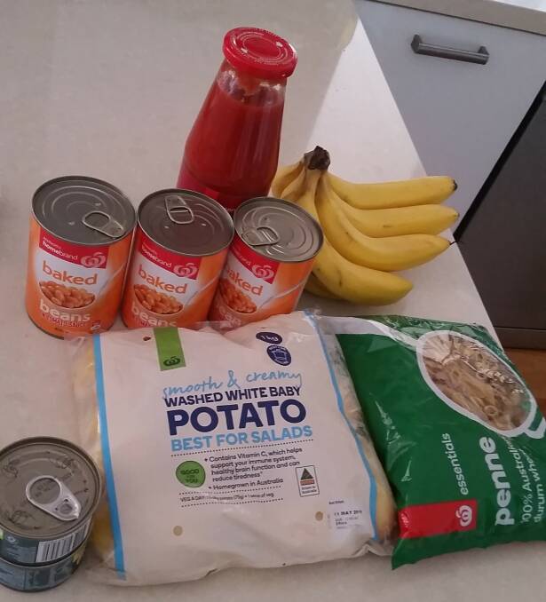 GROCERIES: One week's groceries costing $10 for Jamie Horay.