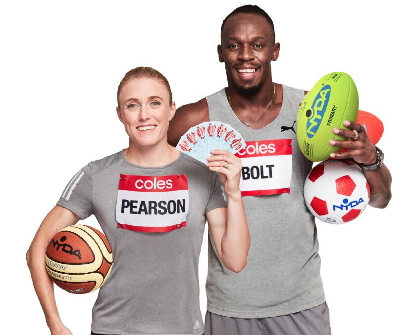 SPORT: World Champion athletes Sally Pearson and Usain Bolt are ambassadors for the Coles' Sport for School program starting on February 7.
