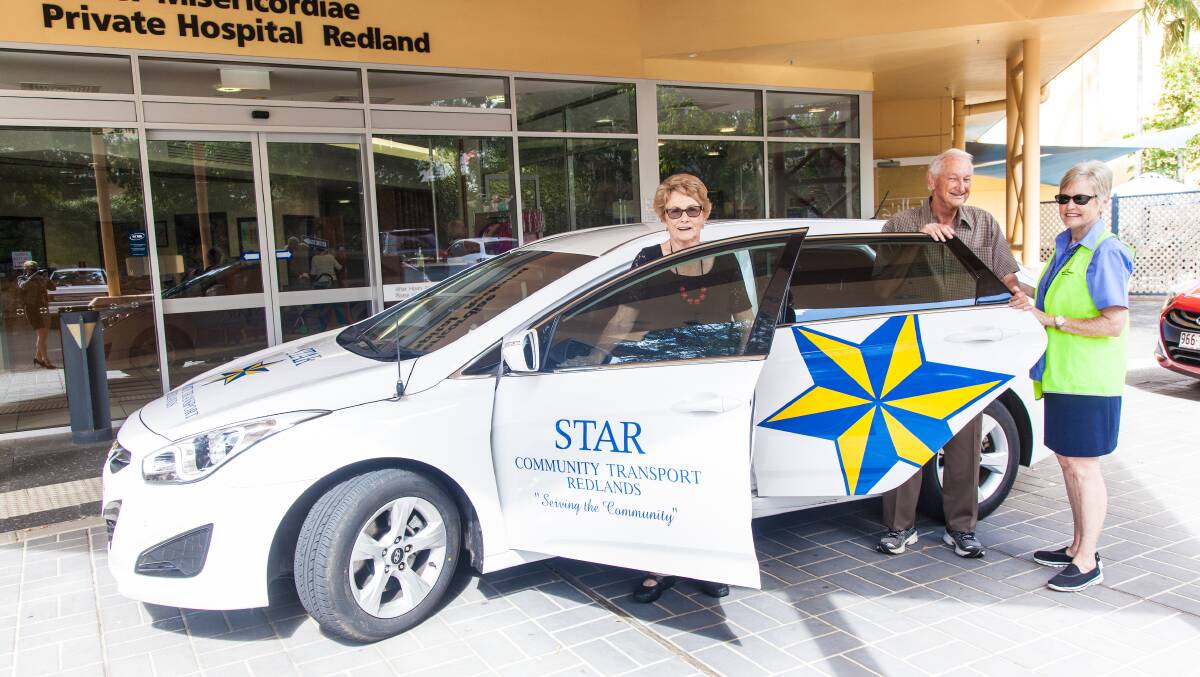 STAR: STAR Volunteer Driver Marilyn Wegner picking up STAR clients from Mater Private Hospital Redland. STAR celebrates its 20th anniversary in September.