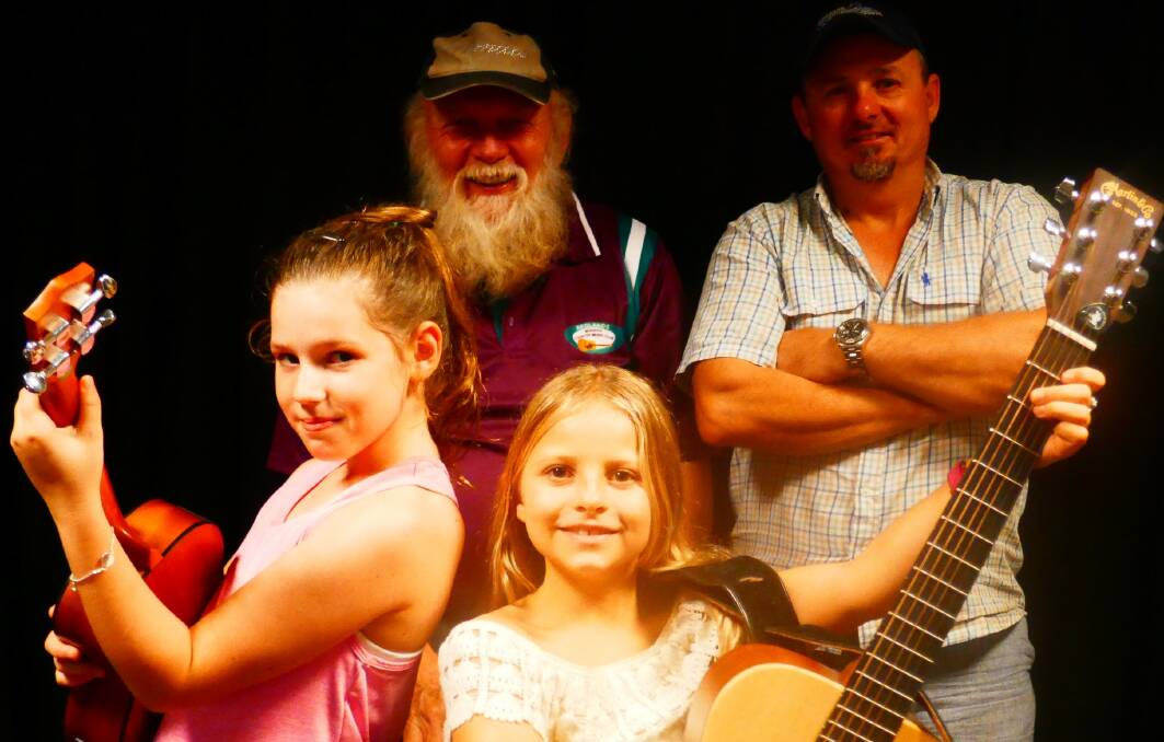 TALENT: Talented country music performers Club president Tom Steginga of Carbrook, Andrew Ryan, Tia Bickford of Victoria Point and  Amy Ryan.