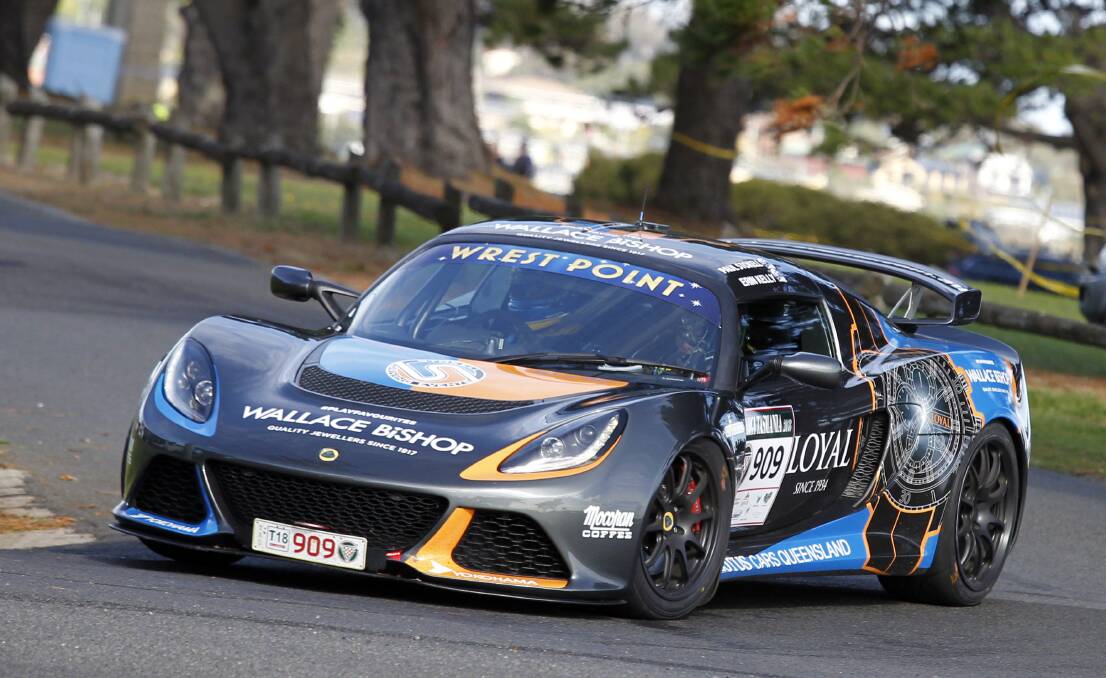 LOTUS: Paul Stokell will defend his title as 2018 Australian winner of the Targa championship, driving this Lotus Exige in Tasmania this month . Photo: Angryman Photography