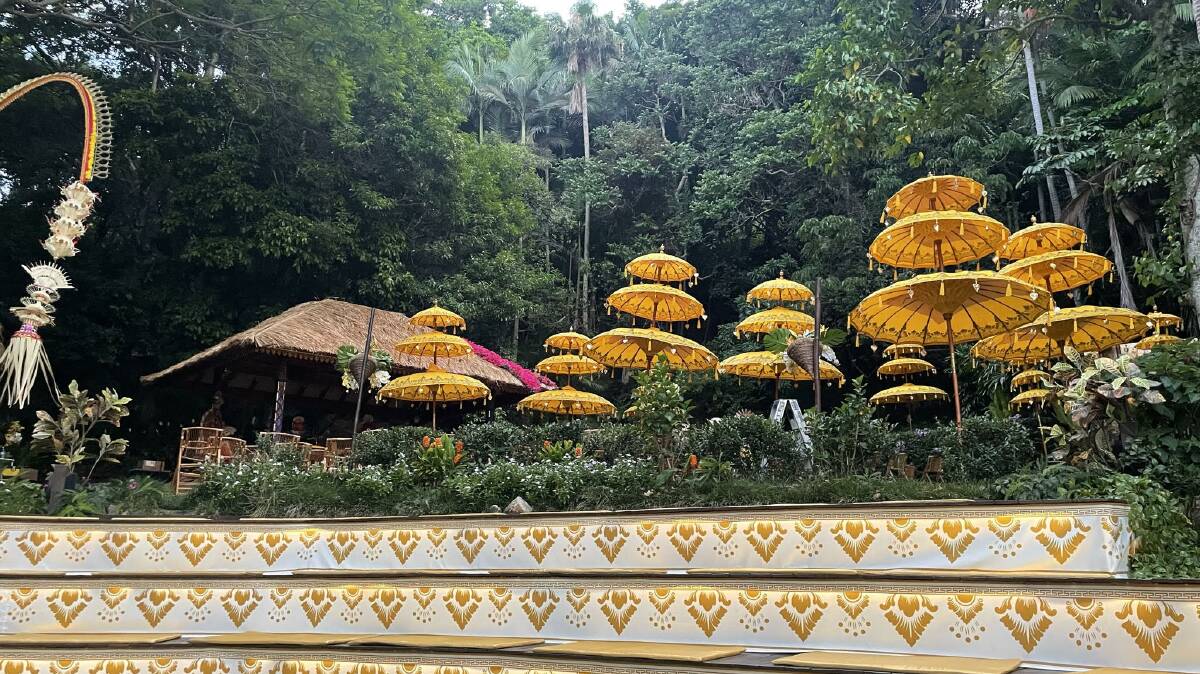 The Rainforest Gardens at Mount Cotton is transformed into a Balinese setting for Ticket to Paradise.