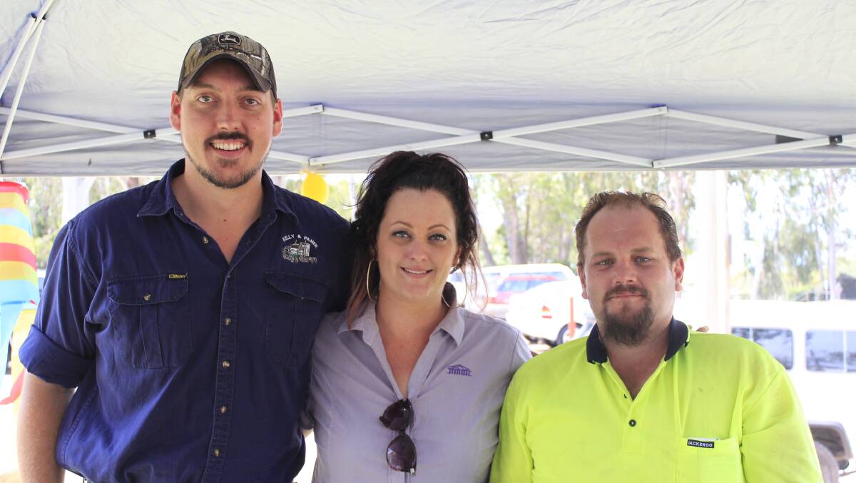 MAX: Thornlands employer Rhett Kelly, Russell Island and Victoria Point Business Manager Shaylea O’Neil and job seeker turned employee Michael Fitzgerald at the official opening of MAX employment on Russell Island.