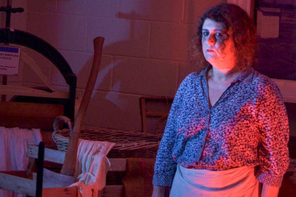 AWARDS: Sharon Vassalo plays a washer woman in When the Darkness Moves, a play staged at the Redland Museum in October which recently took out multiple theatrical awards.