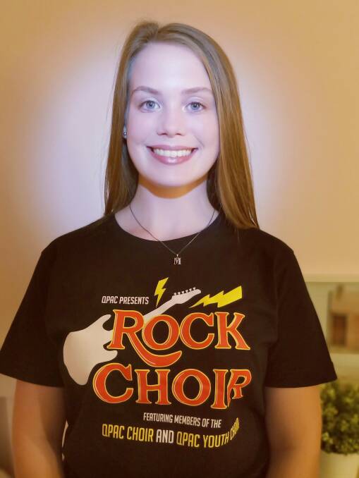 ROCK: Millie Coombes is part of the 32-voice youth choir joining QPAC choir for its Rock Choir performance on June 11.