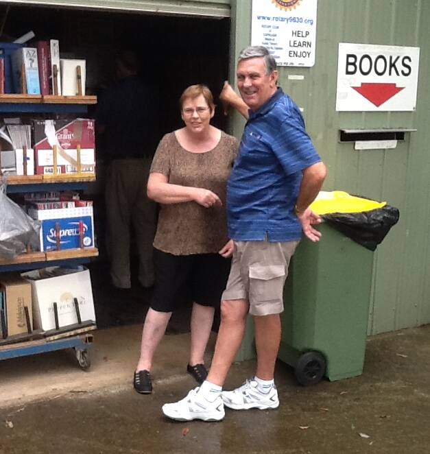 BOOKFEST: Margaret Kosowski and David Field outside the Bookfest shed at Ormiston. 
