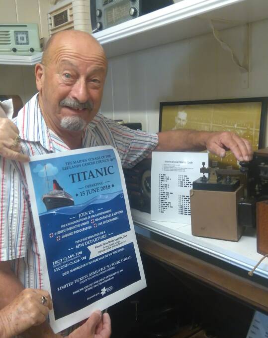 MORSE: Alan Brown hones his morse code skills in time for a trip on the Titanic on June 15.