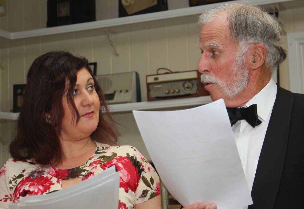 ON AIR:  Sharon Vassallo and Chad Sherrin rehearse Sounds of Silence, one of six radio plays being staged at the Redland Museum on October 16 and 18.