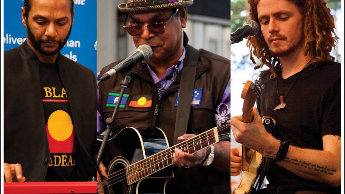 TRIO: The Joe Geia trio is among those performing at the Quandamooka Festival, being staged at the Macleay Island organic market on June 23.