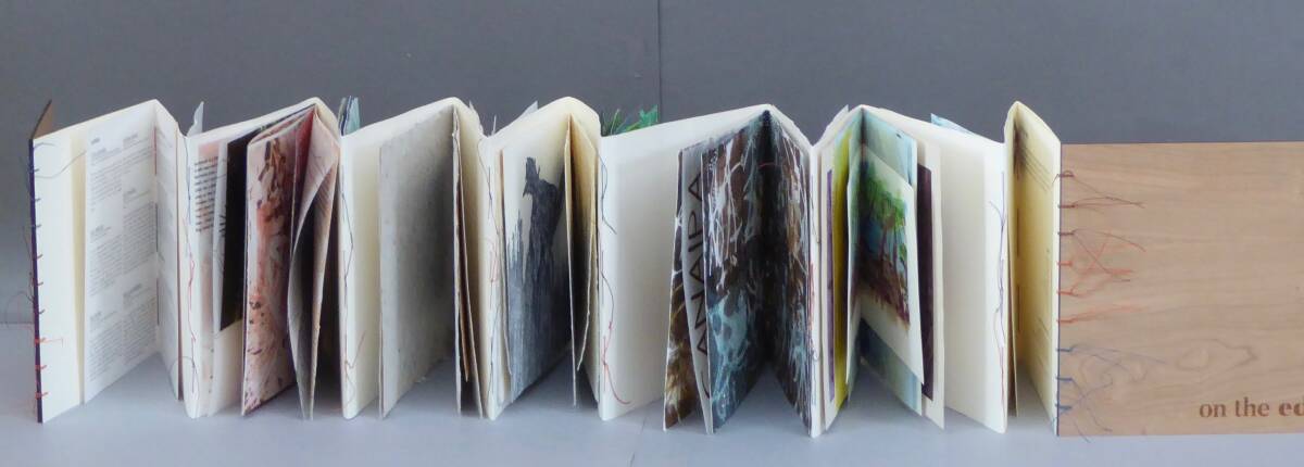 EDGE: This book entitled on the edge is a collaborative work by 11 artists, and forms part of the exhibition coming to the Redland Art gallery at Cleveland from October 25 to December 6.