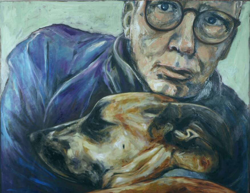PORTRAIT: Poet Anthony Lawrence and his dog Benny by Julie Manning.