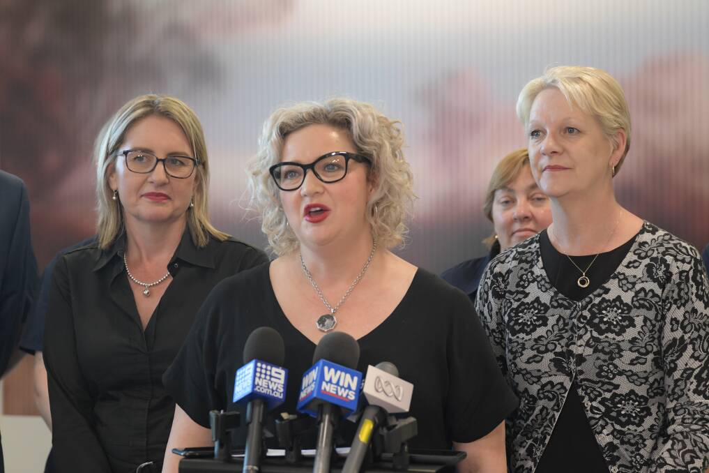 Attorney-General Jill Hennessy, pictured with Bendigo MPs Jacinta Allan and Maree Edwards, says the goverment will work with Aboriginal communities, health services, police and other stakeholders to implement a health-based response to public drunkenness. Photo: Noni Hyett