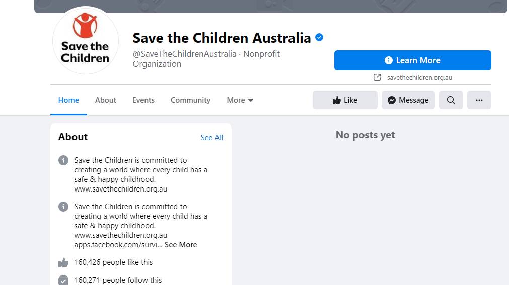 Government and charity pages have been impacted by Facebook's decision to ban Australian news content. 