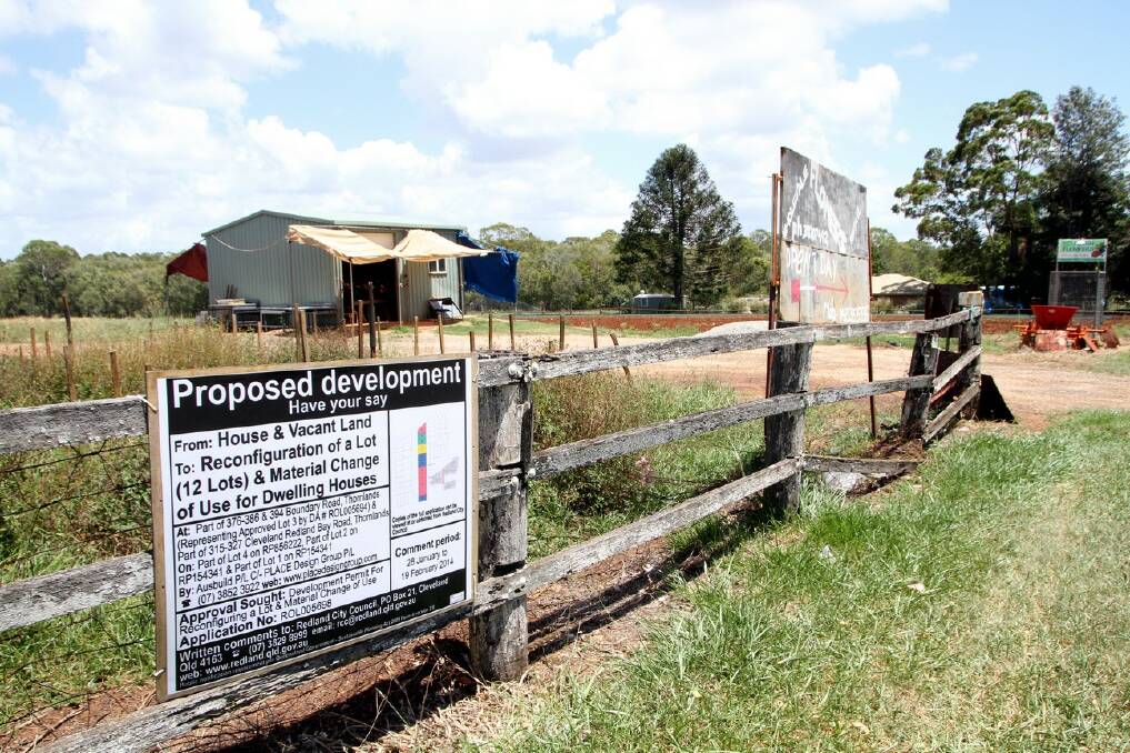 Development proposal on Cleveland - Redland Bay road Thornlands bordering Boundary Road.Photo by Chris McCormack