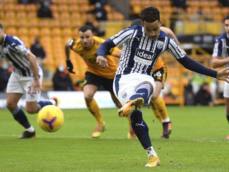 West Brom's Matheus Pereira slots home one of his two penalties in a 3-2 win at big rivals Wolves.